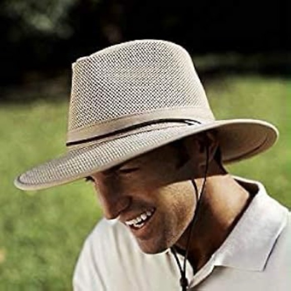 NWT Henschel Aussie Breezer Mesh Fedora Packable Hat Khaki Mens S 6 3/4